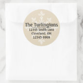 ホワパーソナライズされたイトスノーフレーク差出人住所 ラウンドシール (バッグ)