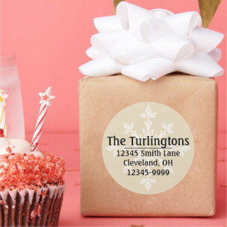 ホワパーソナライズされたイトスノーフレーク差出人住所 ラウンドシール