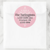 ホワパーソナライズされたイトスノーフレーク差出人住所 ラウンドシール (バッグ)