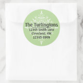 ホワパーソナライズされたイトスノーフレーク差出人住所 ラウンドシール (バッグ)