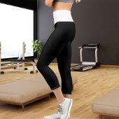 ホワパーソナライズされたイトブラックカスタム文字ディヨガ カプリレギンス