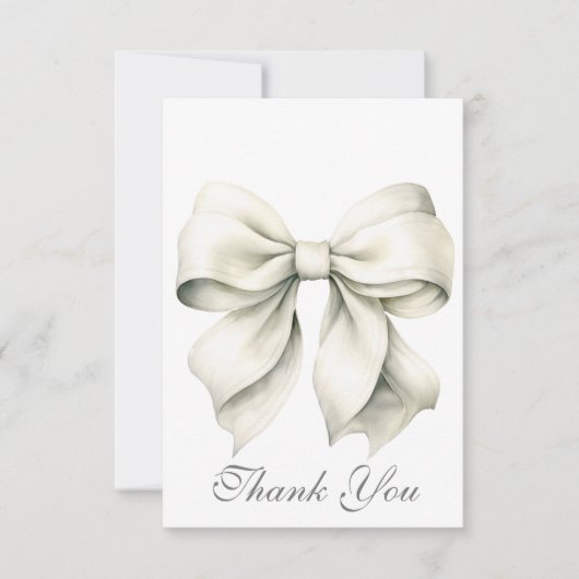 ホワパーソナライズされたイトボウブライダルシャワー サンキューカード (正面)
