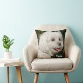 ホワパーソナライズされたイトマルチーズの子犬 クッション (椅子)