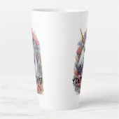 ホワパーソナライズされたイトユニコーンポートレート カフェラテマグ (正面)