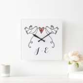 ホワパーソナライズされたイト結婚のギフトアクリル スクエア壁時計 (ホーム)