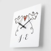 ホワパーソナライズされたイト結婚のギフトアクリル スクエア壁時計 (傾斜)