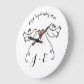 ホワパーソナライズされたイト結婚のギフトアクリル ラージ壁時計 (傾斜)