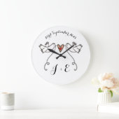 ホワパーソナライズされたイト結婚のギフトアクリル ラージ壁時計 (ホーム)