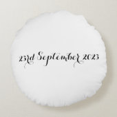 ホワパーソナライズされたイト結婚のギフトクッション ラウンドクッション (裏面)