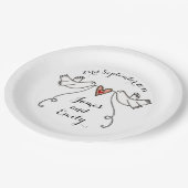 ホワパーソナライズされたイト結婚の食品紙プレート ペーパープレート (アングル)