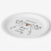 ホワパーソナライズされたイト結婚の食品紙プレート ペーパープレート (アングル)