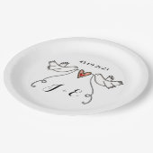 ホワパーソナライズされたイト結婚の食品紙プレート ペーパープレート (アングル)