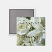 ホワパーソナライズされたイト結婚ローズ マグネット (正面/裏面)