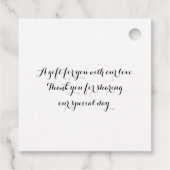 ホワパーソナライズされたイト結婚式の引き出物ラベル フェイバータグ (裏面)