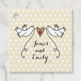 ホワパーソナライズされたイト結婚式の引き出物ラベル フェイバータグ