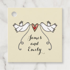 ホワパーソナライズされたイト結婚式の引き出物ラベル フェイバータグ