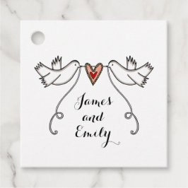 ホワパーソナライズされたイト結婚式の引き出物ラベル フェイバータグ