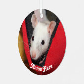 ホワパーソナライズされたイファンシートペット メタルオーナメント (正面左)