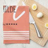 ホワパーソナライズされたイモダントエレガント・モノグラム・シェフ キッチンタオル (四つ折り)