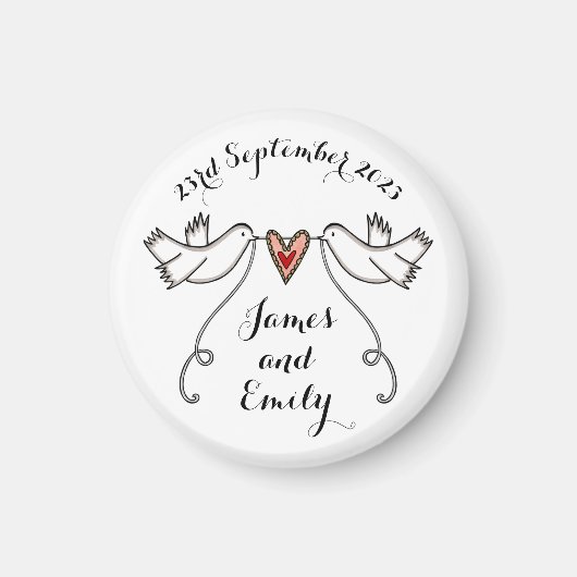 ホワパーソナライズされたイ結婚トの磁石 マグネット (正面)