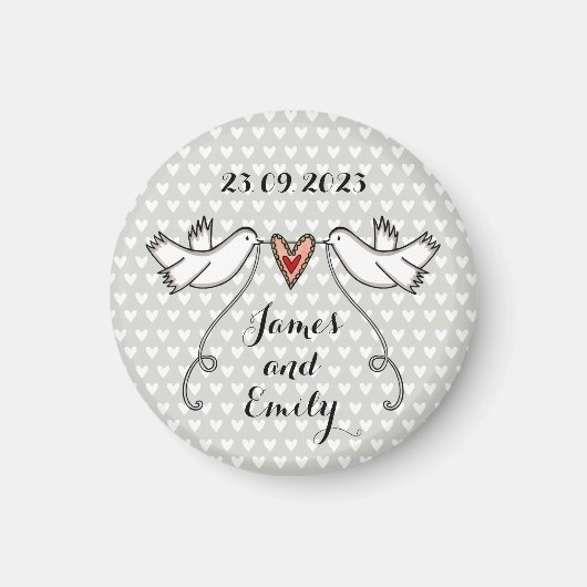 ホワパーソナライズされたイ結婚トの磁石 マグネット (正面)