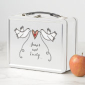 ホワパーソナライズされたイ結婚ト メタルランチボックス (インサイチュ)