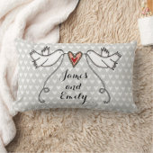 ホワパーソナライズされたイ結婚ト ランバークッション (ブランケット)