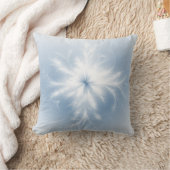 ホワファンシーイトスノーフレークオンパステルブルー クッション (ブランケット)