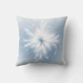 ホワファンシーイトスノーフレークオンパステルブルー クッション (裏面)