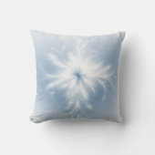 ホワファンシーイトスノーフレークオンパステルブルー クッション (正面)
