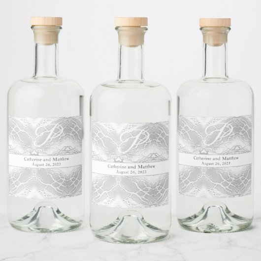 ホワフェイクイトモノグラムの結婚ス リキュールボトルラベル (ボトル)