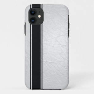 ホワフェイクイトレザーとブラックストライプiPhone 5s ケース