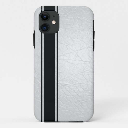 ホワフェイクイトレザーとブラックストライプiPhone 5s ケース Case-Mate iPhoneケース (裏面)