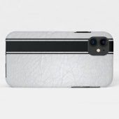 ホワフェイクイトレザーとブラックストライプiPhone 5s ケース Case-Mate iPhoneケース (裏面(横))