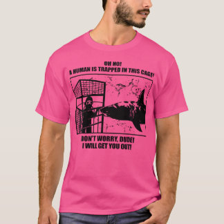 ホワフレンドリーイ素晴らしシャーク・ケージ・ダイビング Tシャツ