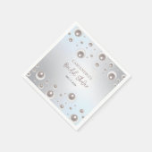 ホワミニマルイトパールシルバーブライダルシャワー スタンダードカクテルナプキン (角)