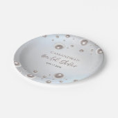 ホワミニマルイトパールシルバーブライダルシャワー ペーパープレート (アングル)