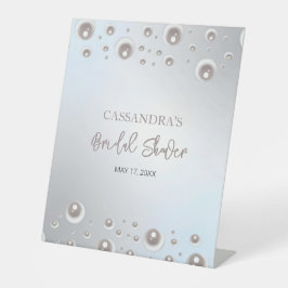 ホワミニマルイトパールシルバーブライダルシャワー 台座サイン