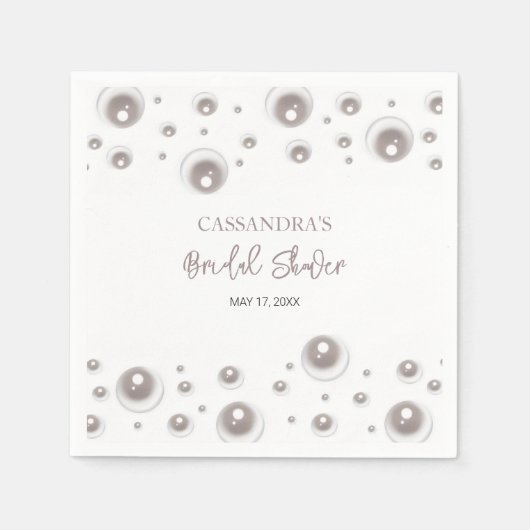 ホワミニマルイトパールブライダルシャワー スタンダードカクテルナプキン (正面)