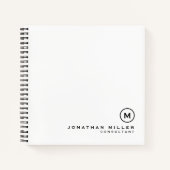 ホワミニマルイトモノグラムスクエアグラフ紙 ノートブック (正面)