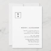 ホワモダンイはっきりしたトモノグラム結婚クレスト詳細 招待状 (正面)