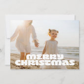 ホワモダンイはっきりした・メリークリスマスタイポグラフィ写真 シーズンカード (正面)