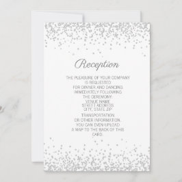 ホワモダンイエレガントトシルバーグリッター披露宴 招待状