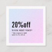 ホワモダンイエレガントトパステル美しいクーポン 割引カード (正面)