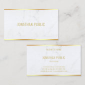 ホワモダンイエレガントトマーブル金ゴールド文字プロフェッショナル 名刺 (正面/裏面)