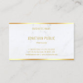 ホワモダンイエレガントトマーブル金ゴールド文字プロフェッショナル 名刺 (裏面)