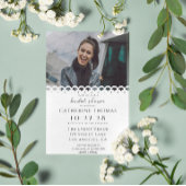 ホワモダンイエレガントトレース写真ブライダルシャワー 招待状