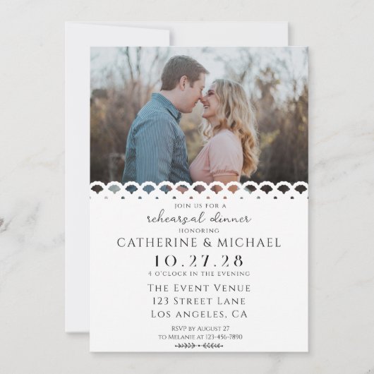 ホワモダンイエレガントトレース写真リハーサルディナー 招待状 (正面)