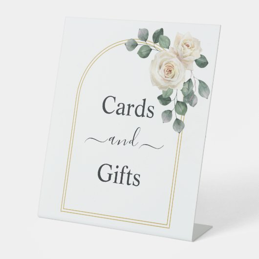 ホワモダンイエレガントトローズゴールデンアーチカード&ギフト 台座サイン (正面)