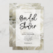 ホワモダンイエレガントトローズフローラブライダルシャワー 招待状 (正面/裏面)